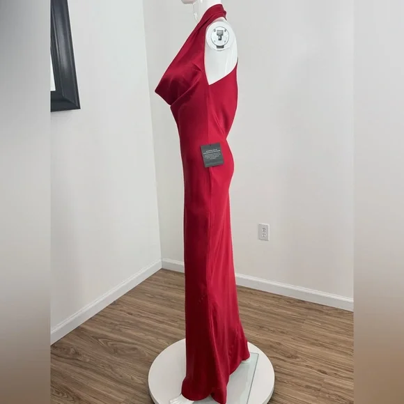 Norma Kamali Women’s Cowl-Neck Satin Gown Size Medium - Picture 8 of 11